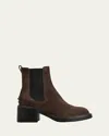 Tod's Gomma Suede Ankle Boots In Brown