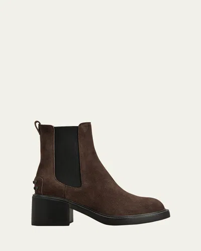TOD'S GOMMA SUEDE ANKLE BOOTS