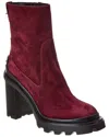 Tod's Tods Gomma Suede Bootie In Red