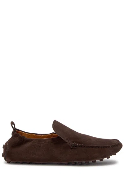 Tod's Tods Gomma Suede Loafers In Brown