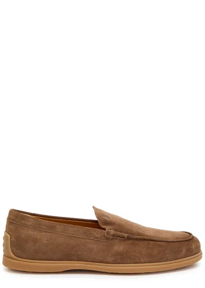 Tod's Tods Gomma Suede Loafers In Brown