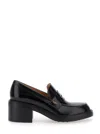 Tod's Leather Block Heel Loafers With Round Toe