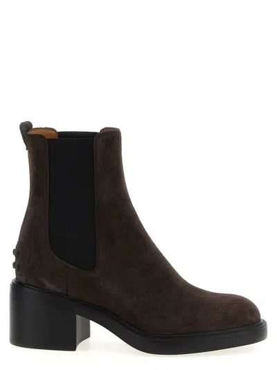 Tod's Gomma T60 Ankle Boots In Brown