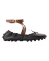 Tod's Gommino Leather Ballerina Shoes In Black