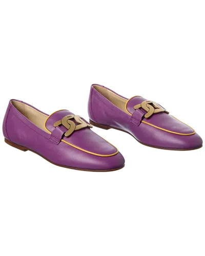 Tod's Tods Gommini Leather Loafer In Purple