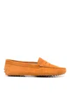 Tod's Suede Calf Moccasin Loafers Penny Studded In Marrón