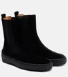 Tod's Gommini Suede Ankle Boots In Black