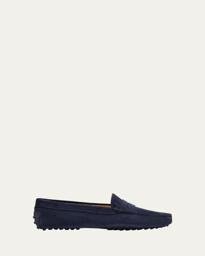 TOD'S GOMMINI SUEDE DRIVER PENNY LOAFERS