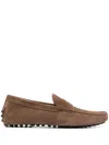 Tod's Men Gommino Suede Leather Loafers In Brown