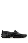Tod's Crocodile Effect Leather Loafers With Rubber Sole
