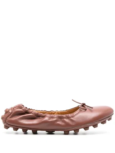 Tod's Gommino Ballerinas In S614 Chocolate Brown S203