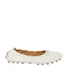 Tod's Bubble Ballerinas In Leather In White