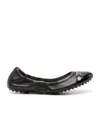 Tod's Bubble Leather Ballet Flats In Black