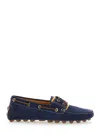 Tod's 'gommino' Blue Loafers With Woven Tie In Blue