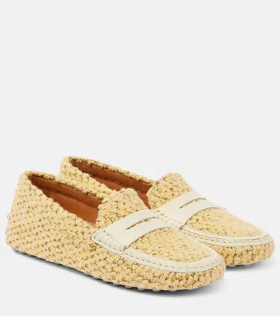Tod's Xxw22l0jb90u8bxxc5xxc5 Gommino 22l Mocassino Tessuto In Brown