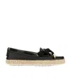 Tod's Gommino Braided Strap Straw Shoes In Black