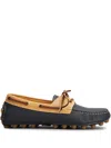 Tod's Gommino Bubble Leather Lace Up Boat Shoe In Blue