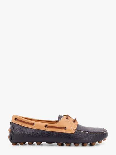 Tod's Gommino Bubble Leather Lace Up Boat Shoe In Blue