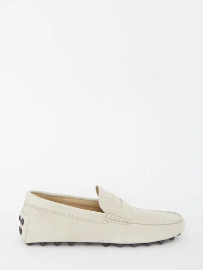 Tod's Gommino Suede Loafers In Taupe