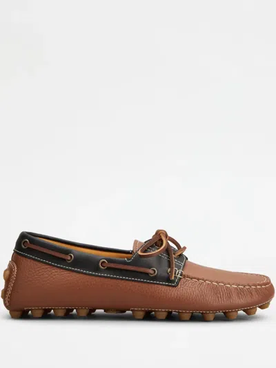 Tod's Gommino Bubble Loafers In Brown