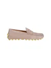 Tod's Gommino Suede Driving Shoes In Pink
