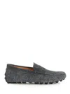 Tod's Almond Toe Leather Loafers With Penny Strap In Blue