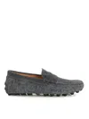 Tod's Almond Toe Leather Loafers With Penny Strap In Blue