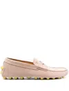 Tod's Gommino Bubble Suede Driving Shoes In Pink & Purple