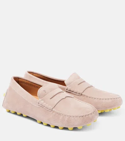 Tod's Gommini Calf Leather Almond Toe Slip-on Loafers In Beige