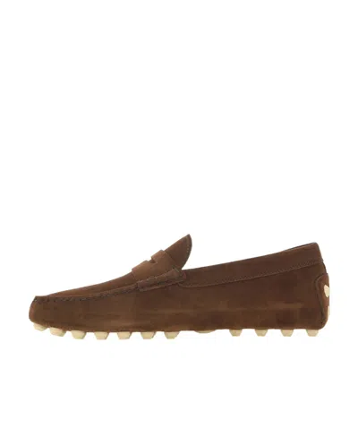 Tod's Gommino Calf-suede Loafers In Brown