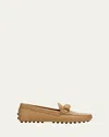 Tod's Gommino Calfskin Rings Driver Loafers In Brown
