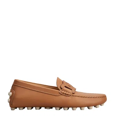 Tod's Gommino Chain-motif Loafers In Brown