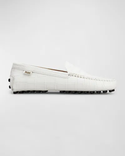 TOD'S GOMMINO CROCO PENNY DRIVER LOAFERS