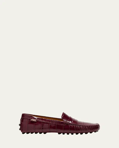 TOD'S GOMMINO CROCO PENNY DRIVER LOAFERS