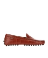 Tod's Gommino Croc-embossed Leather Loafer In Red