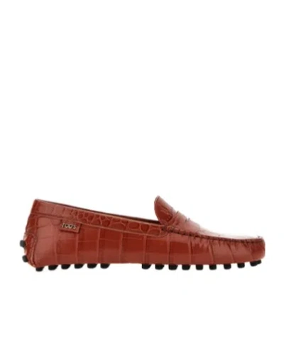 TOD'S TOD'S GOMMINO EMBOSSED SLIP-ON LOAFERS