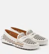 Tod's Gommino Cutout Leather Driving Shoes In White