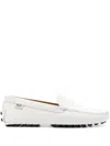Tod's Gommino Croco Penny Driver Loafers In White