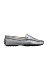Tod's Gommini Metallic Driver Penny Loafers In Gray