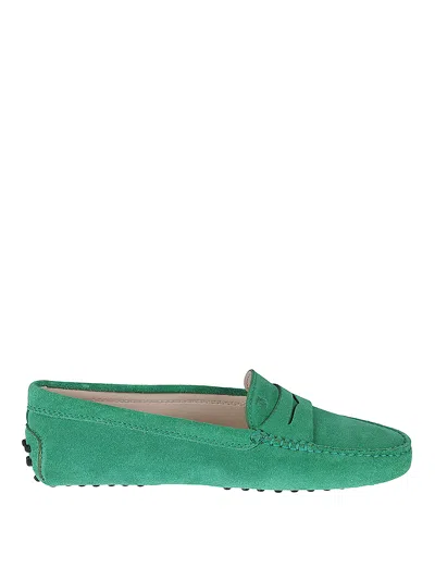 Tod's Gommino Driving Loafers In Green