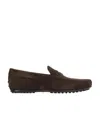 Tod's Brown Leather Loafers With Minimalist Design In Brown