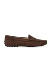 Tod's Womens Brown Gomma 10l Slip-on Suede Loafers In Green