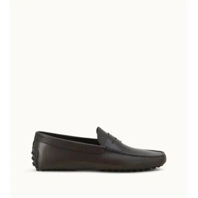 Tod's City Gommino Driving Shoes In Leather In Brown