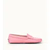 Tod's Gommino Driving Shoes In Leather In Pink