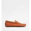 Tod's Gommino Driving Shoes In Nubuck In Orange