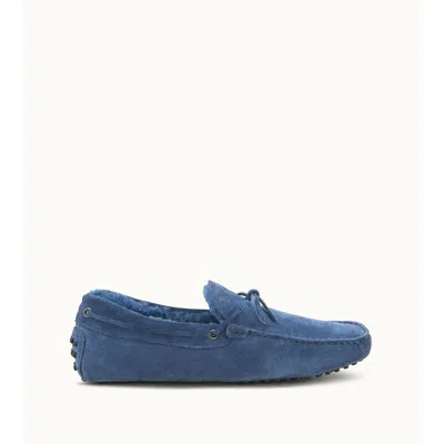 Tod's Gommino Driving Shoes In Suede In Blue