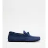 Tod's Man Loafers Navy Size 8.5 Soft Leather In Blue