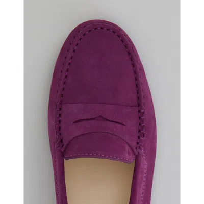 Tod's Gommino Driving Shoes In Suede In Purple