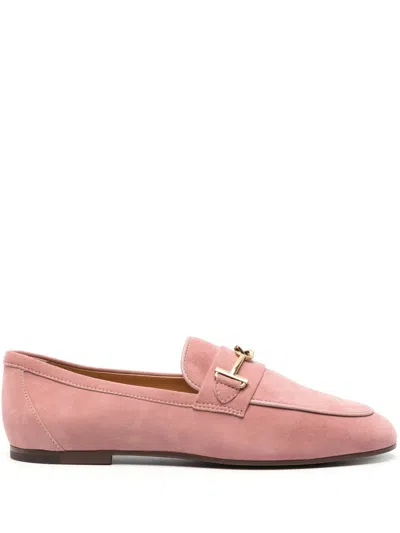 Tod's Gommino Driving Suede Loafers In Pink