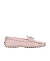 Tod's Gommino Fringed Loafers In Pink